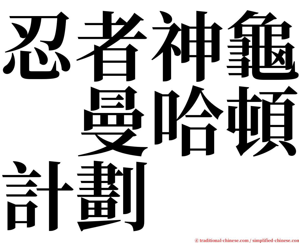 忍者神龜　曼哈頓計劃 serif font